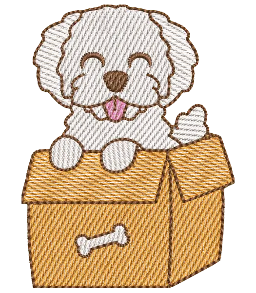 Matriz de Bordado Poodle na Caixa